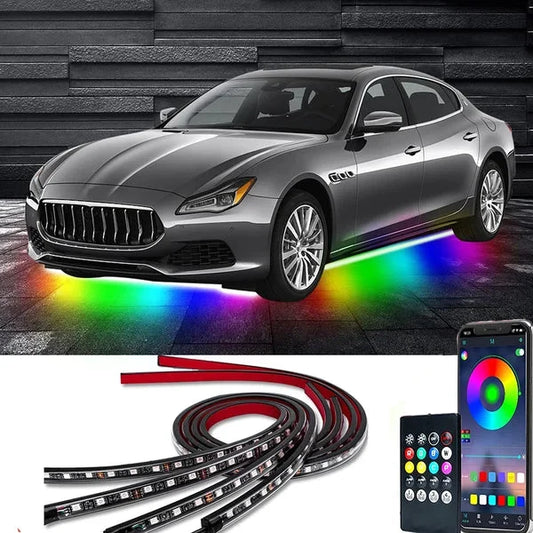 🚗 -50% Strisce LED RGB Sottoscocca Auto 4 Pezzi