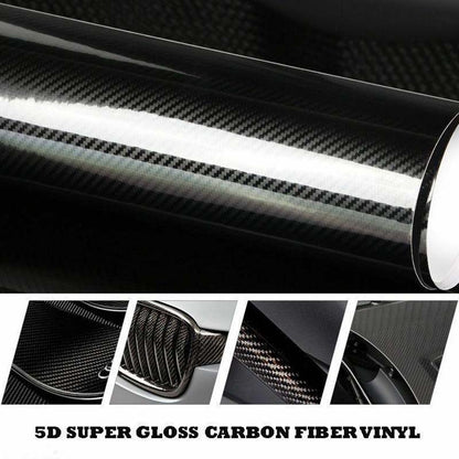 Pellicola vinilica effetto fibra di carbonio per auto – Autoadesiva con canali di fuoriuscita aria