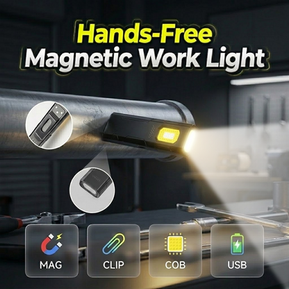 Lampada da Lavoro Magnetica a Mani Libere con Clip