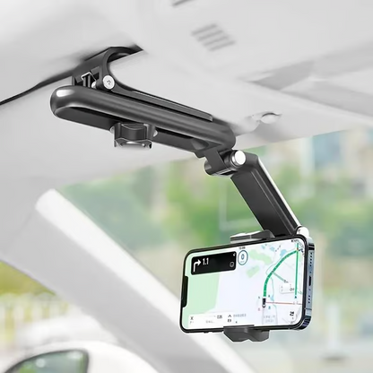Supporto Porta Telefono da Auto Ruotabile e Retrattile per Aletta Parasole