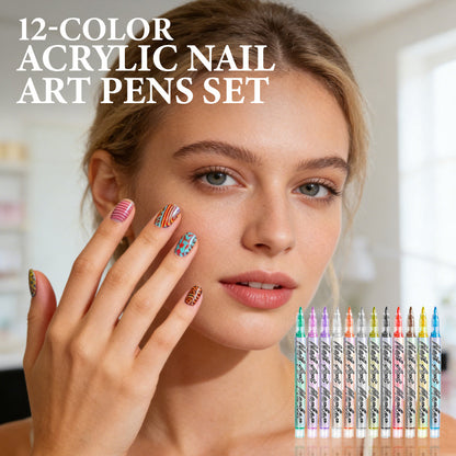 Set di 12 penne acriliche per nail art