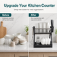 📢📢 SCONTO DEL 50%!! ⏰ Scolapiatti in acciaio multilivello con vassoio raccogligocce • Organizer cucina ✨