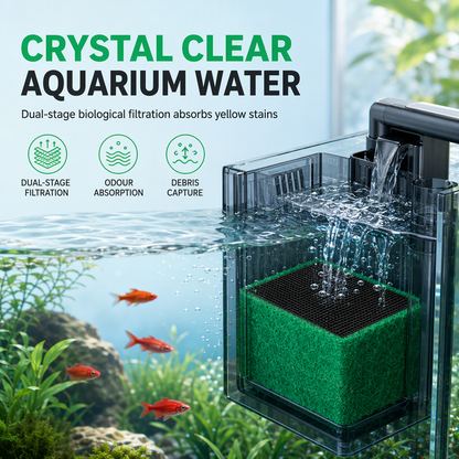 🐟 Cubo filtrante per acquario con carbone attivo | Spugna verde 2 misure