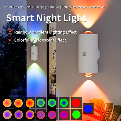 🌈 Luce notturna LED con sensore di movimento e colori variabili – USB-C