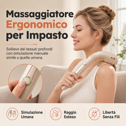 🔥 Massaggiatore cordless a manico lungo 💆‍♂️💨 per schiena e spalle ✨ | Roumant®