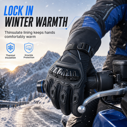 Guanti da moto invernali imbottiti antivento e antipioggia | Roumant®