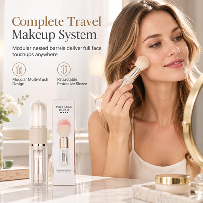 Set pennelli trucco retrattili da viaggio 5 in 1 e 6 in 1 | Roumant®