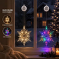🎄❄️ Luci LED natalizie fai da te a forma di fiocco di neve con ventosa ✨ | Funzionamento a batteria, luce calda e multicolore, luci con ventosa per finestre, decorazioni natalizie per la casa e le feste
